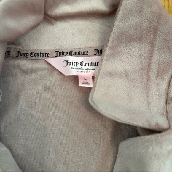 JUICY COUTURE Sleepwear Two Velour PJ Set Top Shorts Rhinestone L (o) - Picture 13 of 14